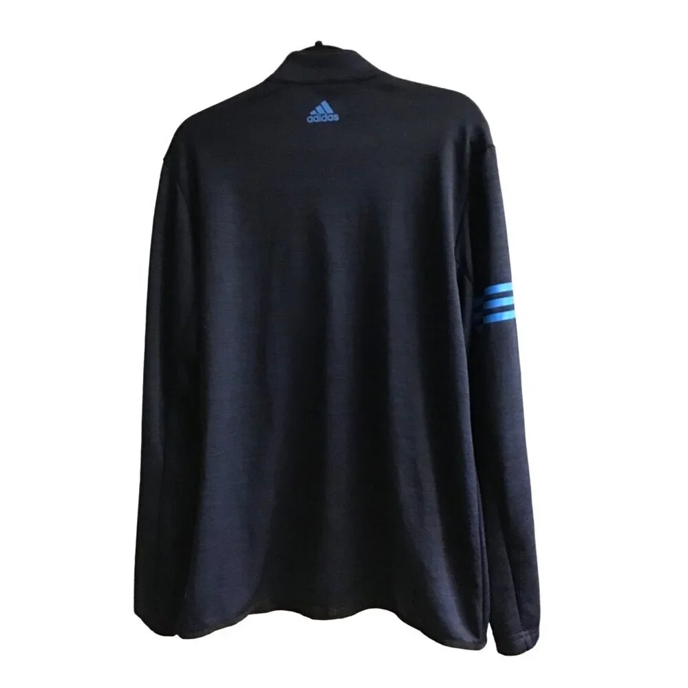 ADIDAS- MENS NAVY GOLF  PULLOVER HALF ZIP UP CLOSURE LONG SLEEVE SIZE LARGE